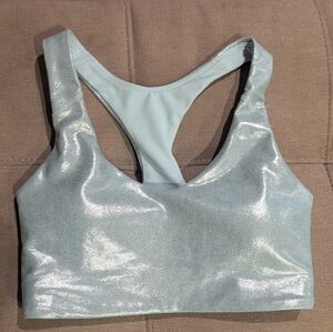 Old Navy Shimmering Light Blue Sports Bra